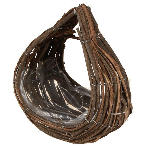 Artikel Plantekurv Trædråber Naturlig 38x18cm / 23x13cm Sæt med 2