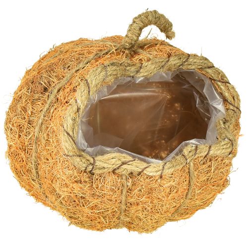 Plantekurv græskar med folie efterårsdekoration orange Ø18cm H15cm