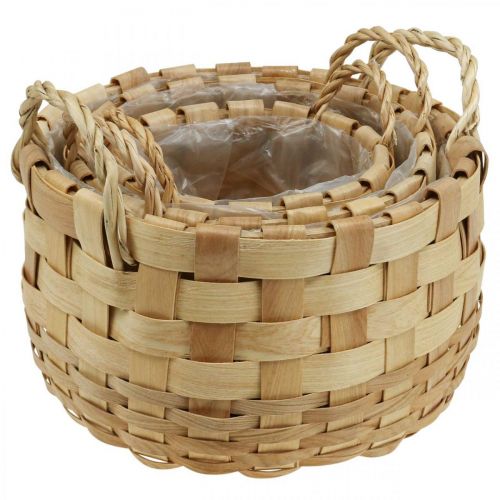 Artikel Plantekurv planter dekorativ kurv natur Ø18/23/29cm sæt med 3