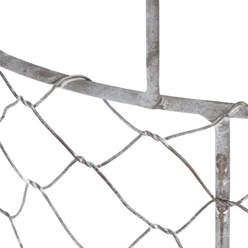 Artikel Plantekurv med indsats, trådkurv, plantekasse, forårssølv, hvidkalket, shabby chic, Ø22 cm H17,5 cm