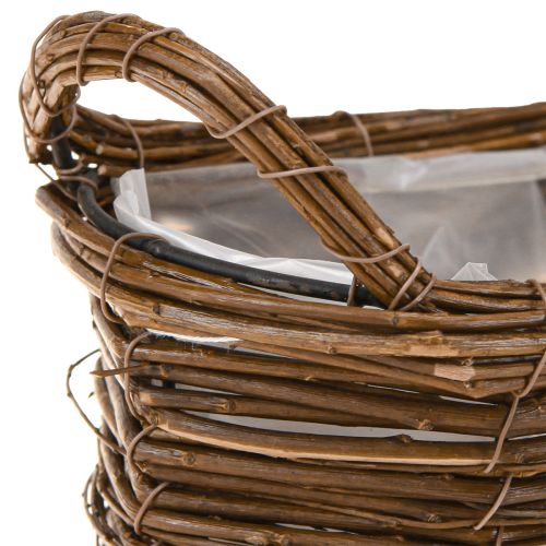 Artikel Plantekurv med hanke, oval brun 57/50/42 cm, sæt med 3 stk