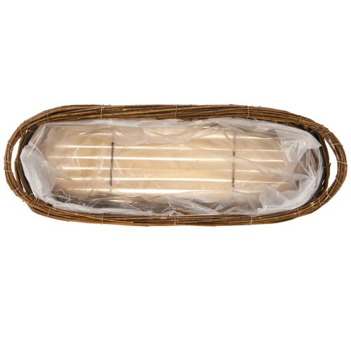 Artikel Plantekurv med hanke, oval brun 57/50/42 cm, sæt med 3 stk