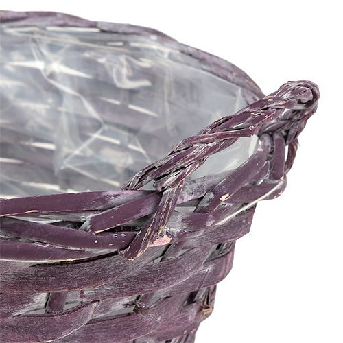 Floristik24 Plante kurv rund mørkelilla Ø20cm H10cm