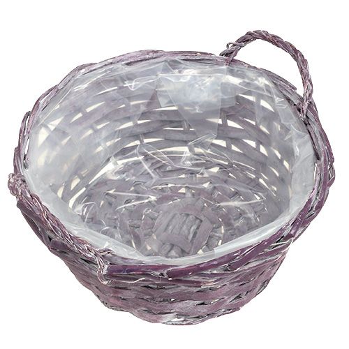 Floristik24 Plante kurv rund mørkelilla Ø20cm H10cm