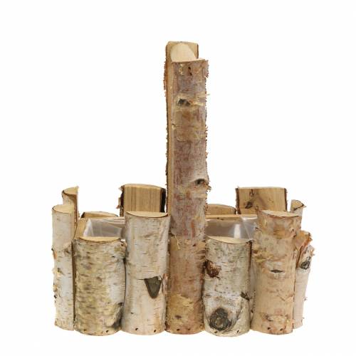 Floristik24 Plantningskurv birkegrener med håndtag 24x14,5 cm H25,5cm