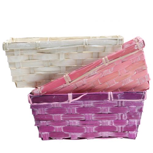Floristik24 Chipkurv firkantet lilla/hvid/pink 8 stk