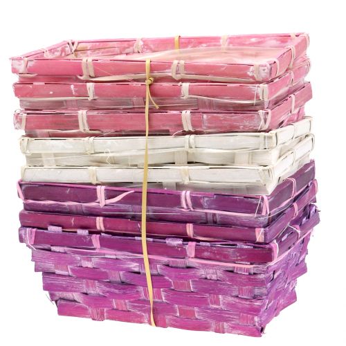 Artikel Chipkurv firkantet lilla/hvid/pink 8 stk