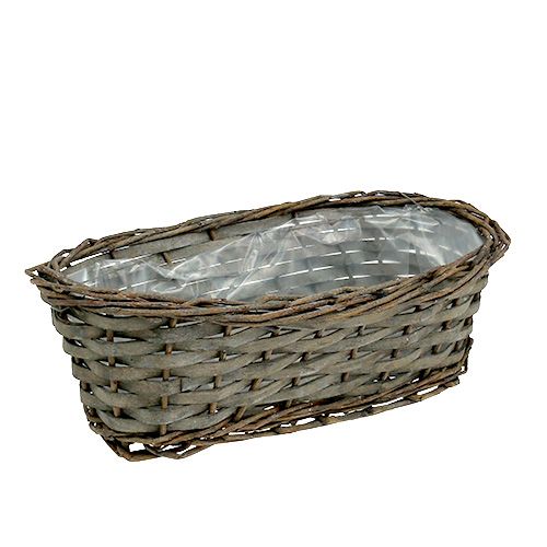 Plantekurv oval grå 30cm x 15cm x 10cm 1p