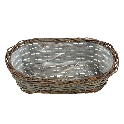 Floristik24 Plantekurv oval grå 30cm x 15cm x 10cm 1p