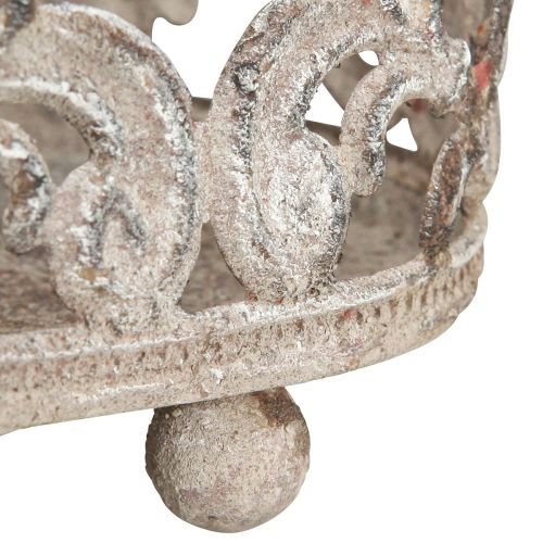 Floristik24 Dekorativ bakke oval antik look grå rust 26/21cm sæt med 2 stk