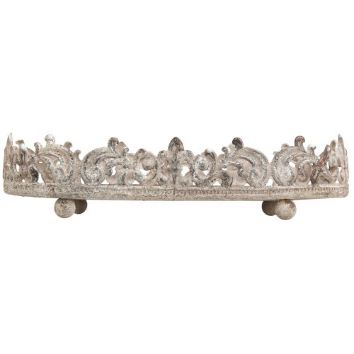 Floristik24 Dekorativ bakke oval antik look grå rust 26/21cm sæt med 2 stk