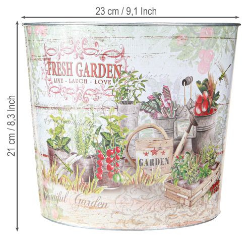 Artikel Plantepotte urtepotte rund metal Fresh Garden H21cm