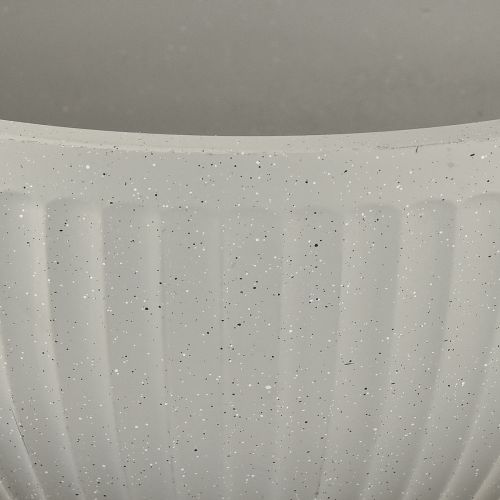 Artikel Plantepotte plastik grå marmoreret skål med riller Ø30cm