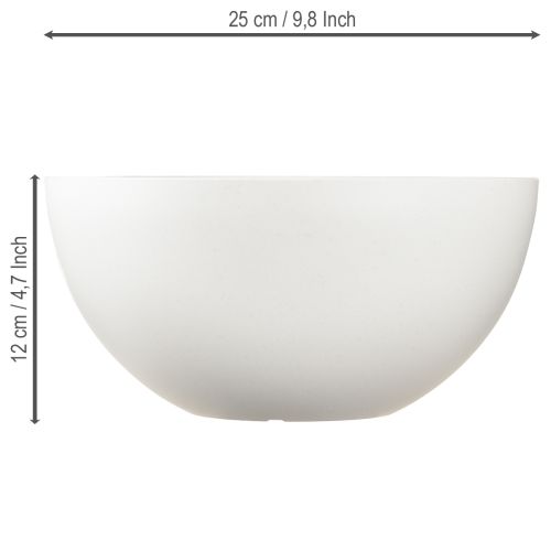Artikel Blomsterpotte plast rund skål hvid Ø25cm H12cm