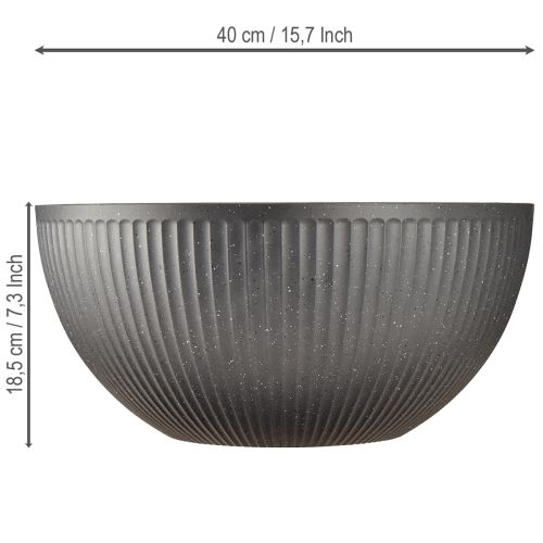 Artikel Plantepotte skål plast antracit Ø40cm H18,5cm