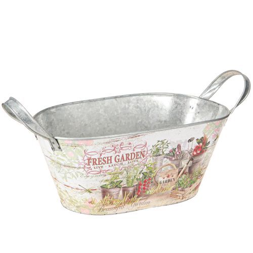 Artikel Metal plantekasse oval Fresh Garden 34,5x14x15,5cm