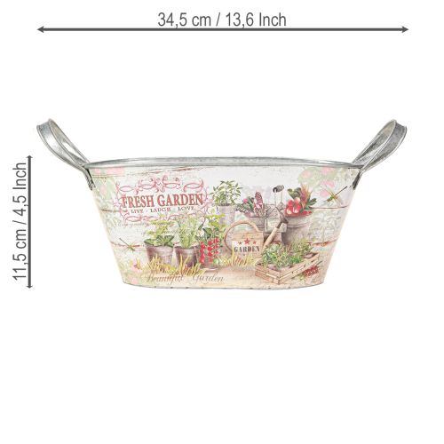 Artikel Metal plantekasse oval Fresh Garden 34,5x14x15,5cm
