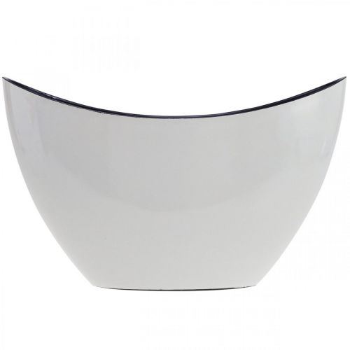 Floristik24 Planteskål oval dekorativ skål Jardiniere cremehvid 24×10×15cm