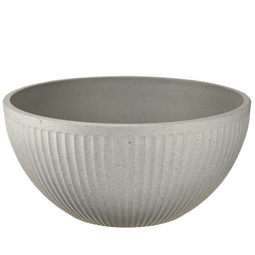 Planteskål, meleret grå plastik, Ø35 cm, H16,5 cm
