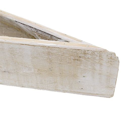 Floristik24 Planteskål lavet af træhvid 79cm x 14cm x 7,5cm
