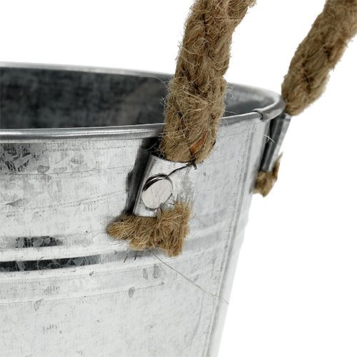Floristik24 Planteskål lavet af metalplade sølv Ø18cm H10cm
