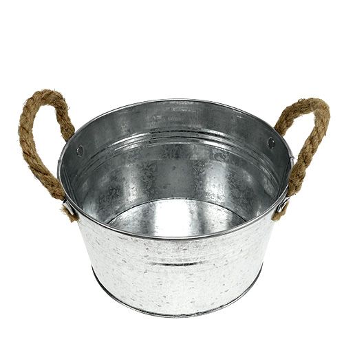 Floristik24 Planteskål lavet af metalplade sølv Ø18cm H10cm