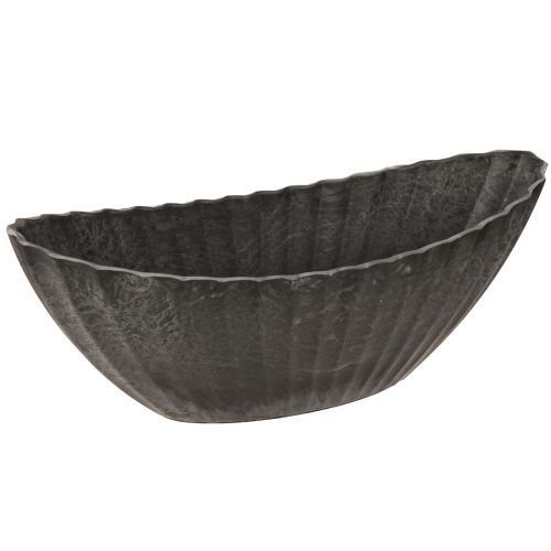 Floristik24 Planteskål med riller, plantebåd, antracit, 24 cm