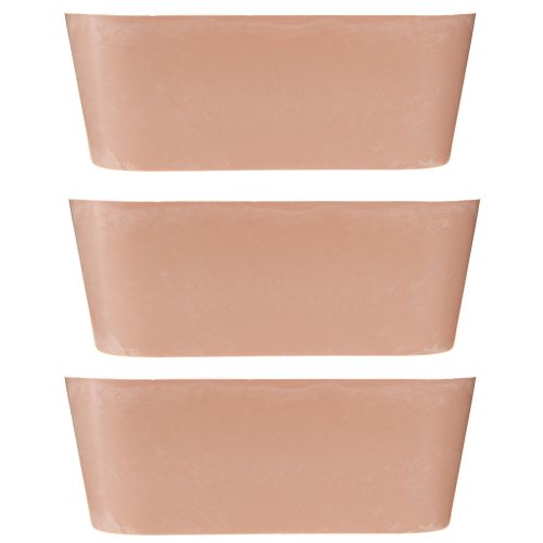 Artikel Planteskål oval pynteskål plast lyserød brun 27×11×10cm 3stk