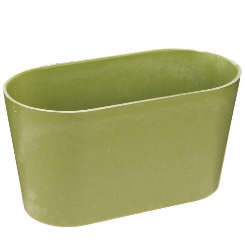 Floristik24 Planteskål oval grøn skål plast 20×10×11cm 3stk