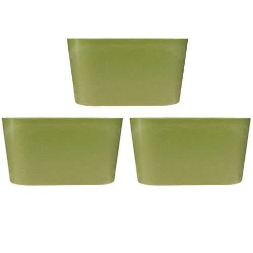 Artikel Planteskål oval grøn skål plast 20×10×11cm 3stk