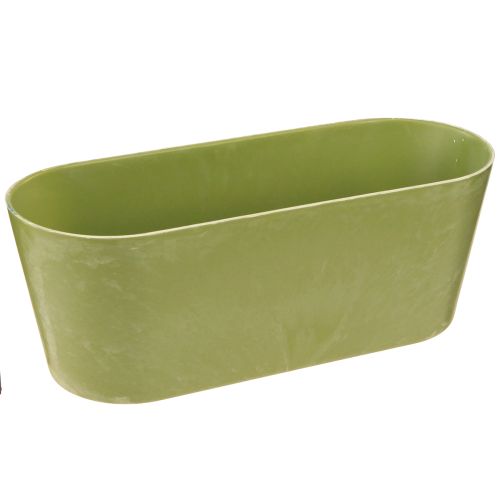 Floristik24 Planteskål oval grøn skål plast 27×11×10cm 3stk