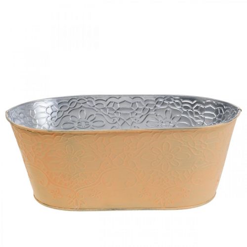 Floristik24 Planteskål metal blomsterskål oval orange 25x14,5x10cm