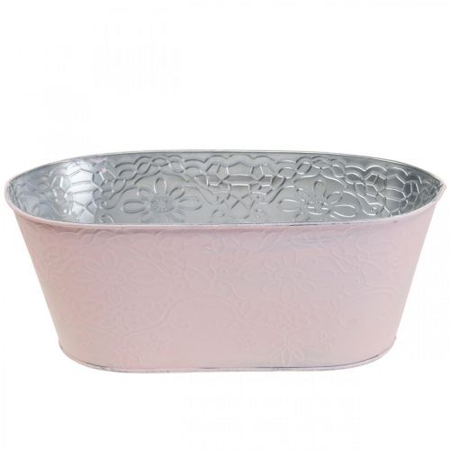 Floristik24 Planteskål metal blomsterskål oval pink 25x14,5x10cm