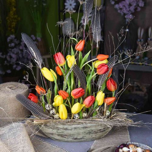 Floristik24 Planterskål ovalt beton træ look lysebrunt 37 × 11,5cm H10cm