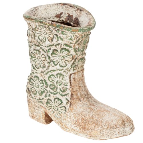 Blomsterpotte cowboy støvle plantesko vintage blomstermønster 24cm købe | Floristik24.dk