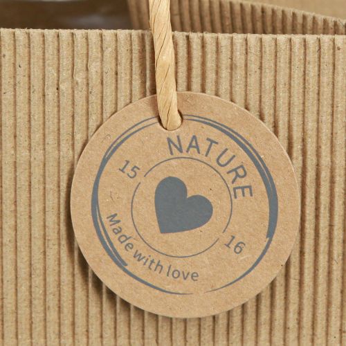 Artikel Planteposer af papir ribbet natur 14x14x13,5cm 8 stk