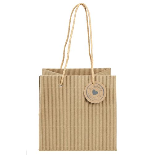 Artikel Planteposer af papir ribbet natur 14x14x13,5cm 8 stk