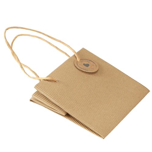 Artikel Planteposer af papir ribbet natur 14x14x13,5cm 8 stk