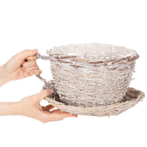 Kurvkop med underkop dekoration stor borddekoration 34cm | Floristik24.dk