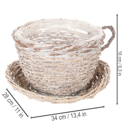 Kurvkop med underkop dekoration stor borddekoration 34cm | Floristik24.dk