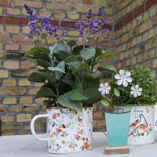 Artikel Plantekop Emalje kop til plantning af blomster Ø11cm