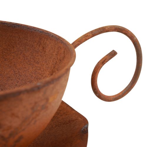 Floristik24 Plantekop med underkop plantekrukke rust Ø19,5cm H8cm