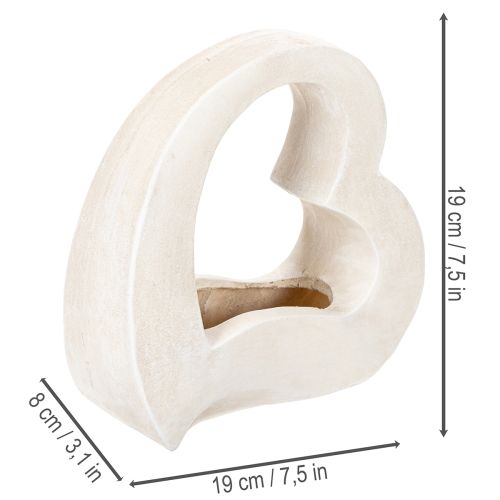 Hjerteformet dekoration til plantning og blomsterarrangementer, åbent design, moderne hjerteform, 19 cm | Floristik24.dk