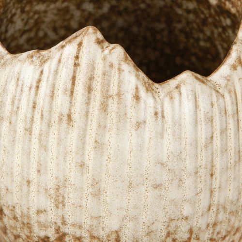 Artikel Plantepotte Keramisk Æg Broken Creme Brun Ø9,5cm 3 Stk