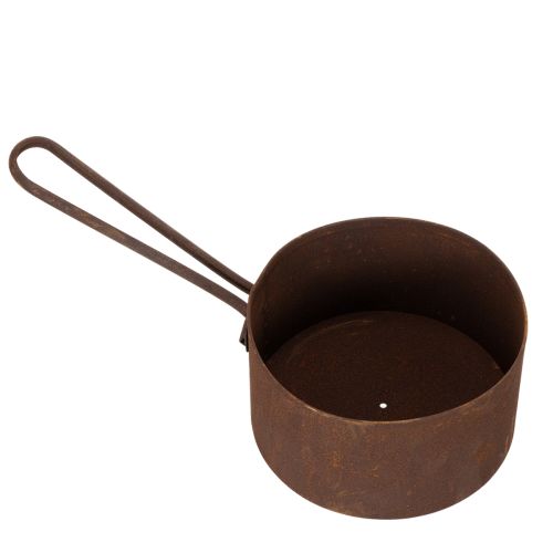 Metal urtepotte, rustfarvet pande, dekorativ genstand, Ø20 cm H11 cm | Floristik24.dk