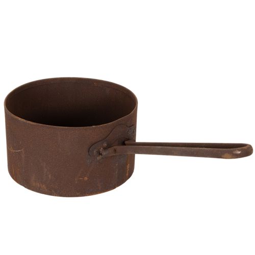 Metal urtepotte, rustfarvet pande, dekorativ genstand, Ø20 cm H11 cm | Floristik24.dk