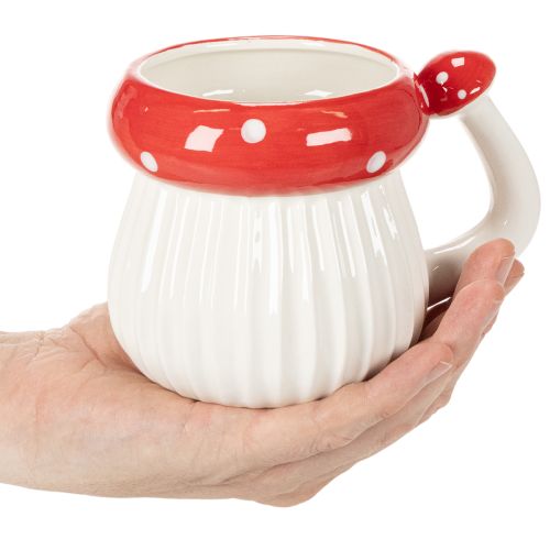 Keramikkrus med fluesvamp-motiv til dekoration, 10 cm | Floristik24.dk