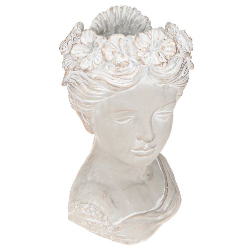 Plantepotte skulptur kvinde støbt sten antik look 21×17,5×33,5cm