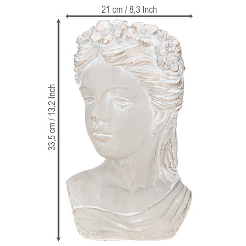 Artikel Plantepotte skulptur kvinde støbt sten antik look 21×17,5×33,5cm