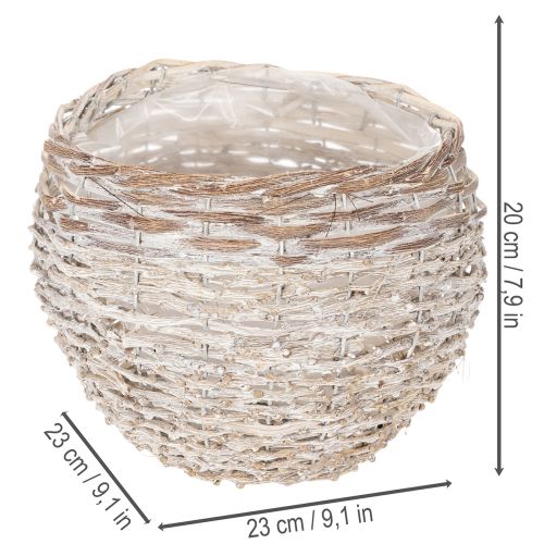 Rund flettet kurv, stor dekorativ kurv til plantning, 23 cm | Floristik24.dk